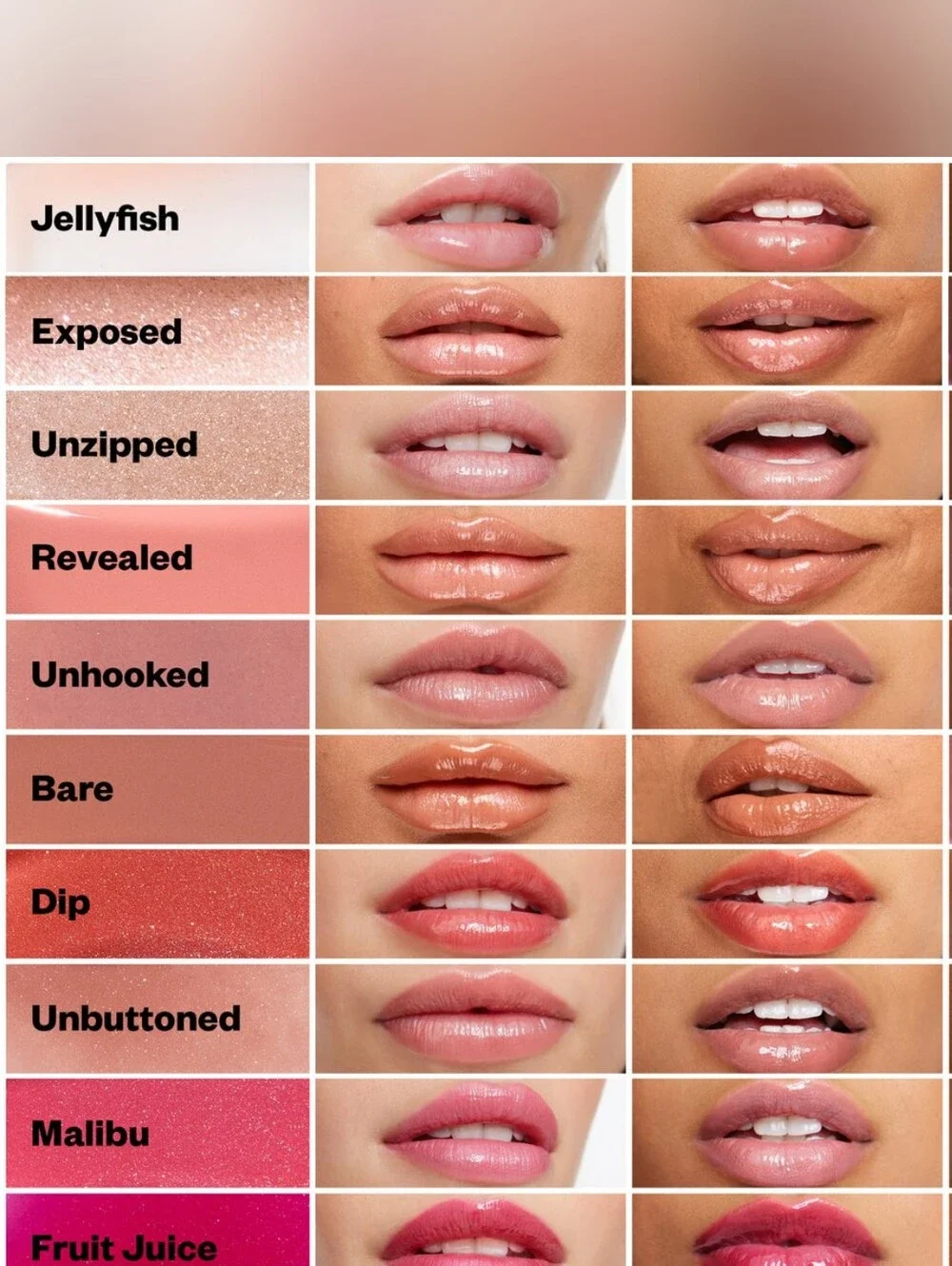 Kosas Wet Lip Oil Peptide Treatment Gloss (Shade: Unbuttoned, Soft Warm Blush)